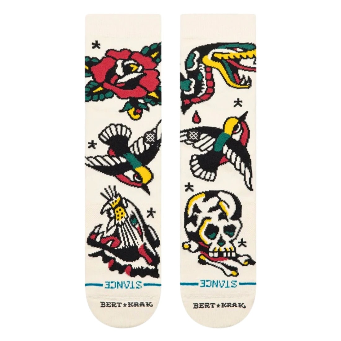 Stance x Bert Krak Flash Crew Socks - Canvas - Mens Crew Length Socks by Stance