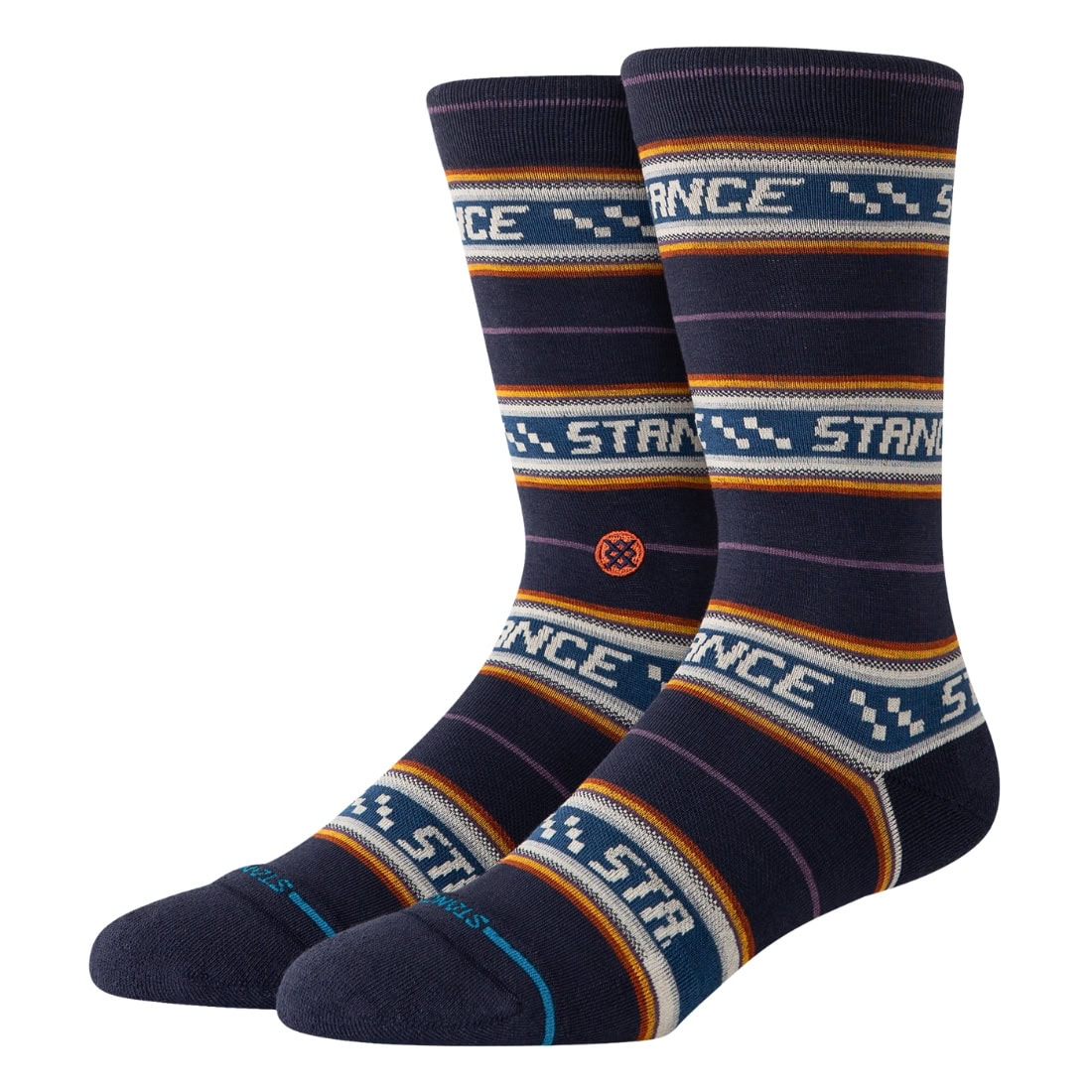 Stance Flowrider Socks - Navy - Unisex Crew Length Socks by Stance