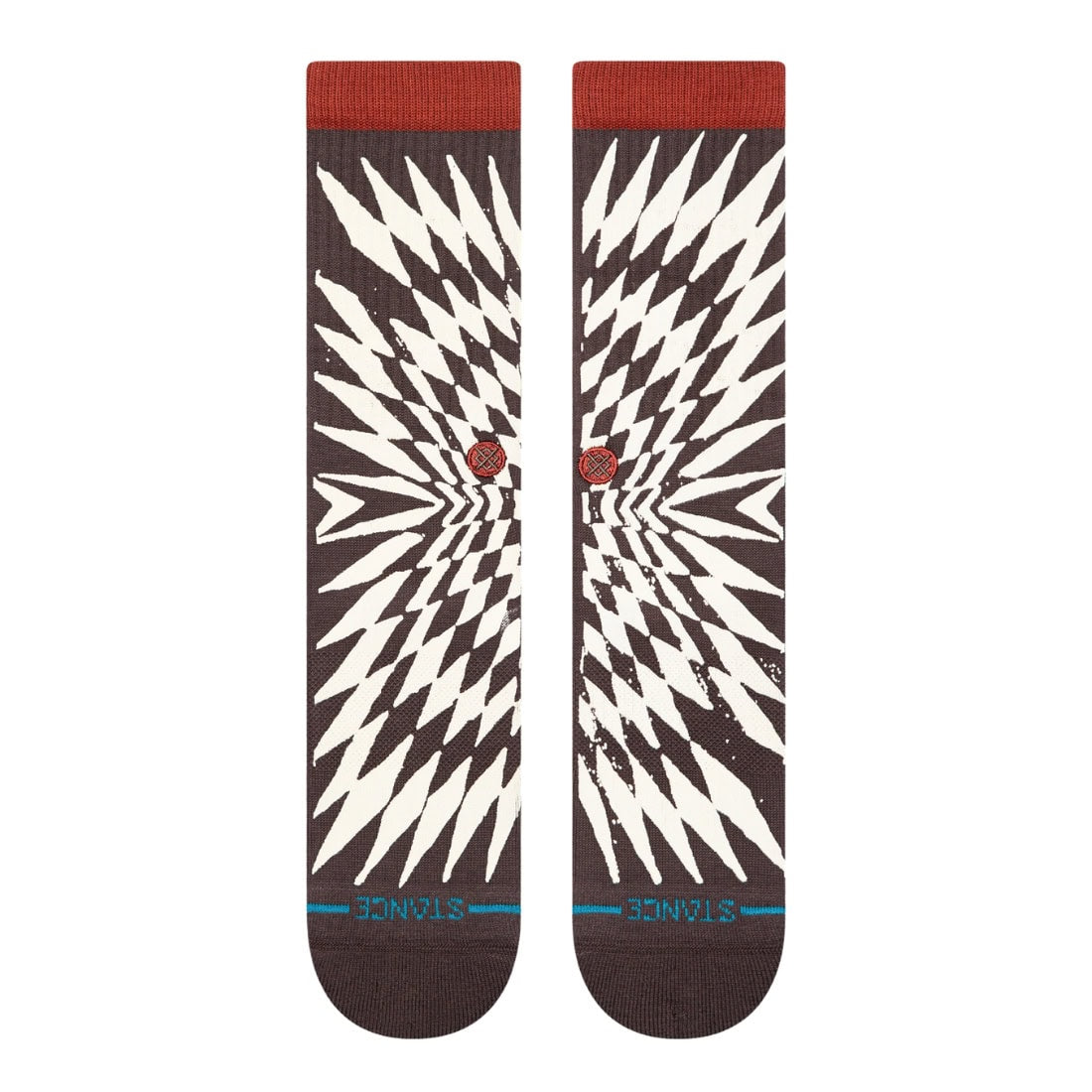 Stance Frackle Socks - Dark Brown - Unisex Crew Length Socks by Stance