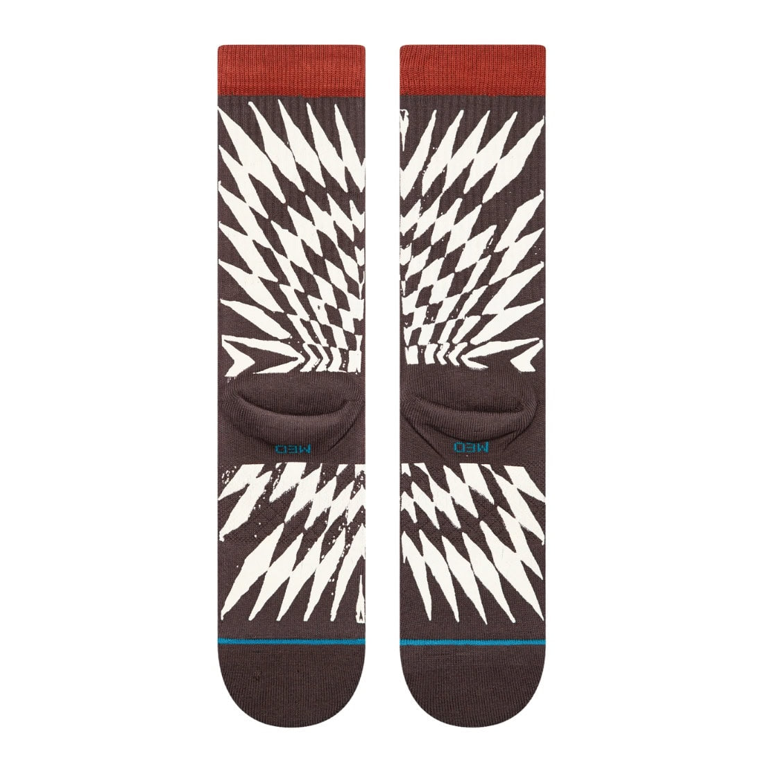 Stance Frackle Socks - Dark Brown - Unisex Crew Length Socks by Stance