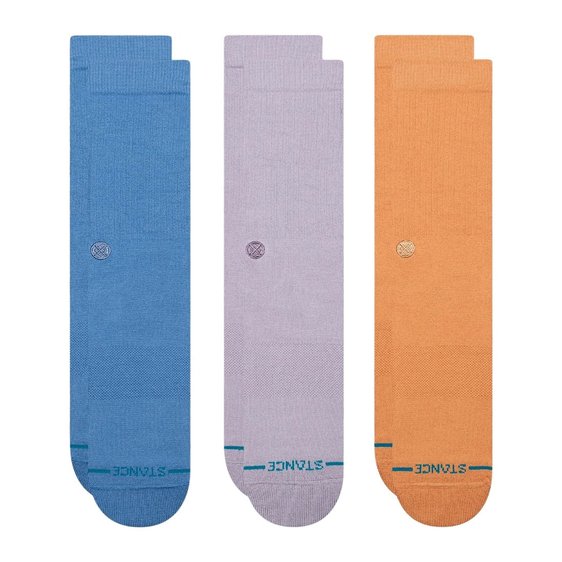 Stance Icon 3 Pack Socks - Capri Blue - Mens Crew Length Socks by Stance