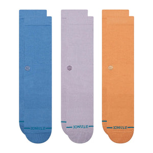 Stance Icon 3 Pack Socks - Capri Blue - Mens Crew Length Socks by Stance