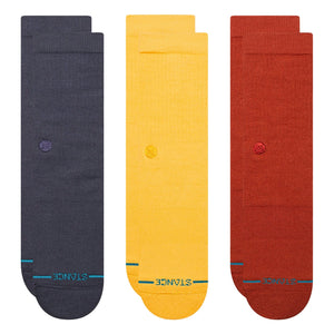 Stance Icon (3 Pack) Socks - Navy - Mens Crew Length Socks by Stance