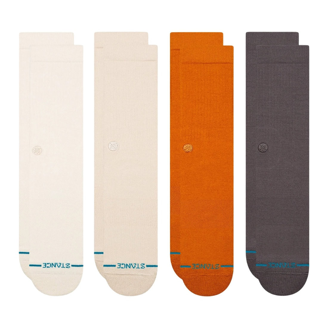 Stance Icon Crew 4 Pack Socks - Canvas - Unisex Crew Length Socks by Stance