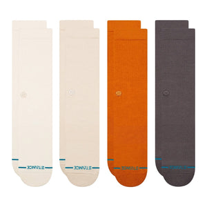 Stance Icon Crew 4 Pack Socks - Canvas - Unisex Crew Length Socks by Stance