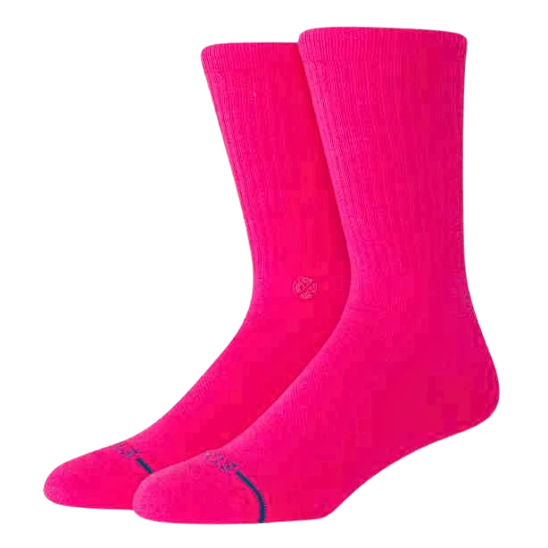 Stance Icon Crew Socks - Fluorescent Pink - Mens Crew Length Socks by Stance