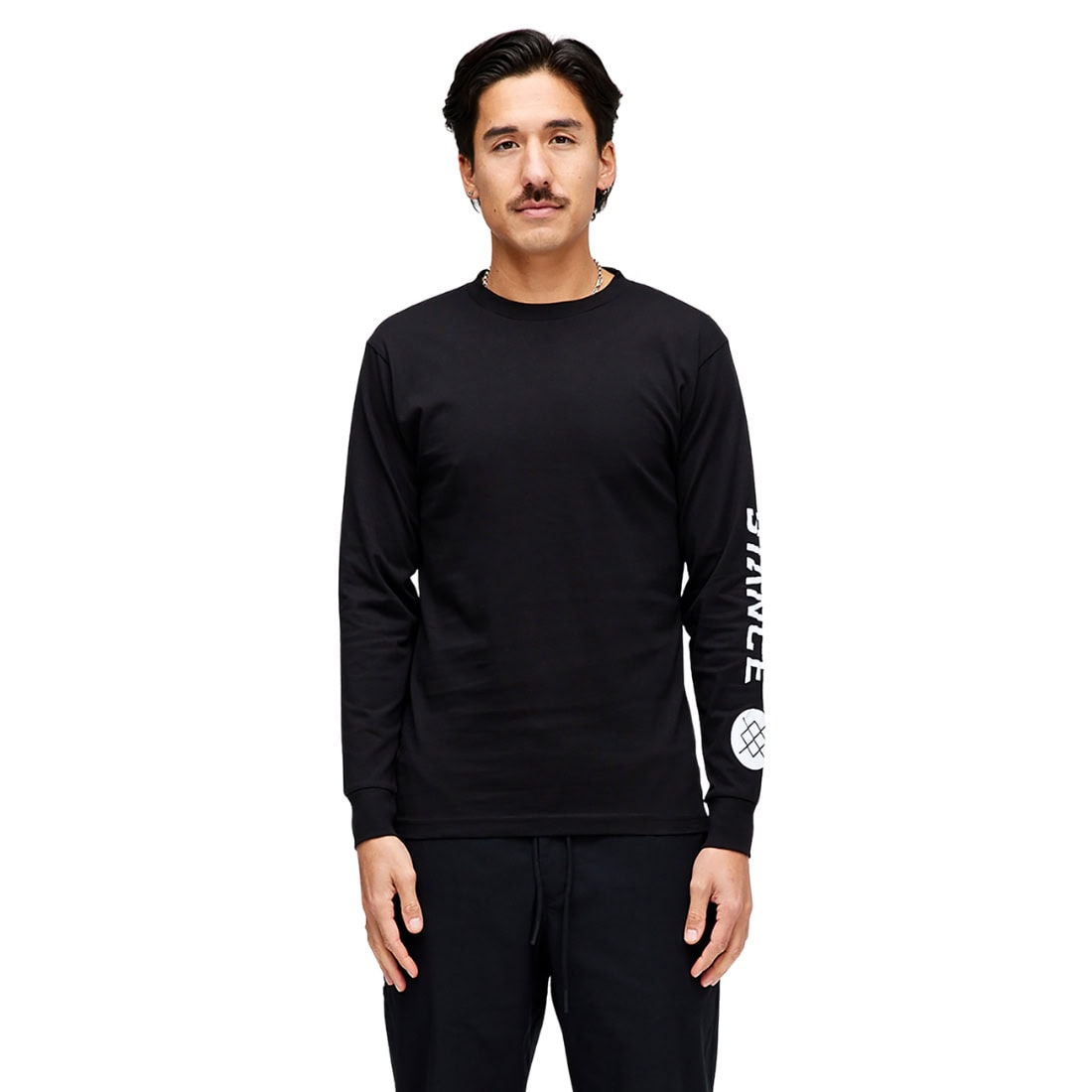 Stance Icon Long Sleeve T-Shirt - Black - Mens Plain T-Shirt by Stance