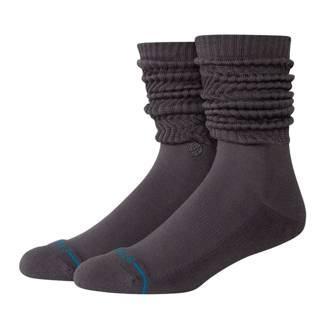 Stance Icon Slouch Crew Socks - Charcoal - Unisex Crew Length Socks by Stance