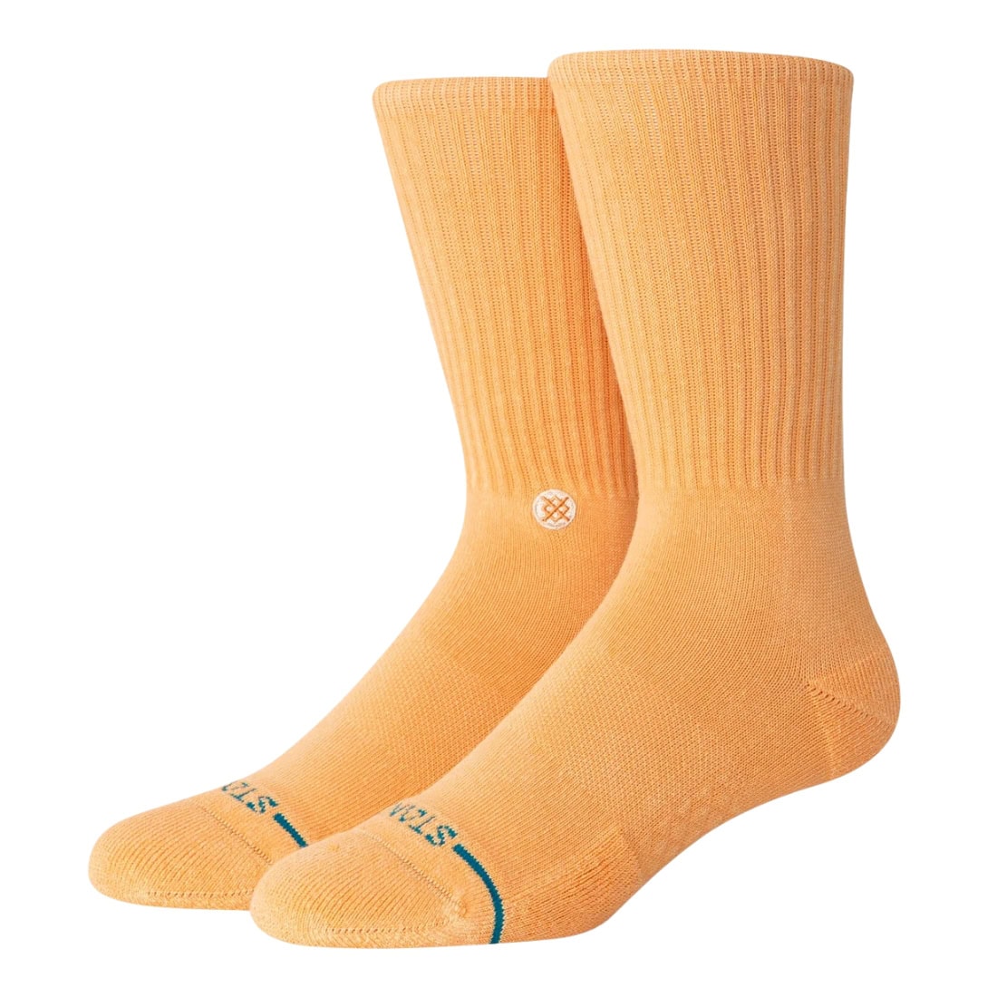 Stance Icon Washed Socks - Peach - Unisex Crew Length Socks by Stance