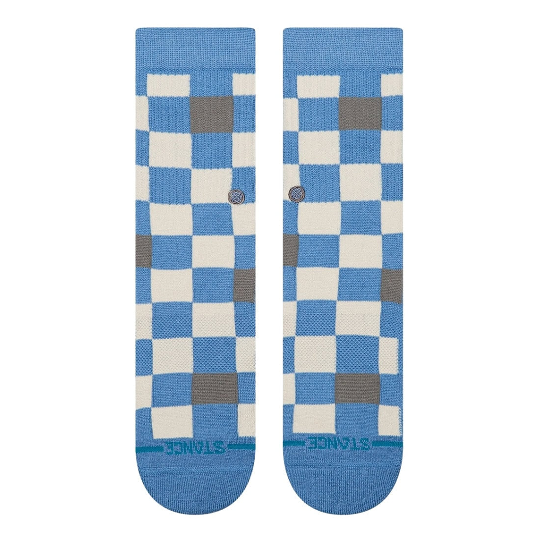 Stance Kids Chef Check Crew Socks - Capri Blue - Kids Crew Length Socks by Stance
