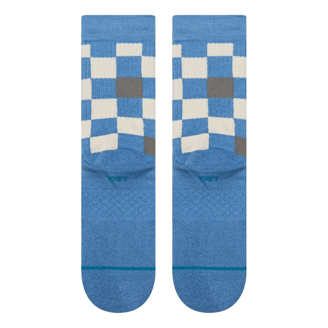 Stance Kids Chef Check Crew Socks - Capri Blue - Kids Crew Length Socks by Stance