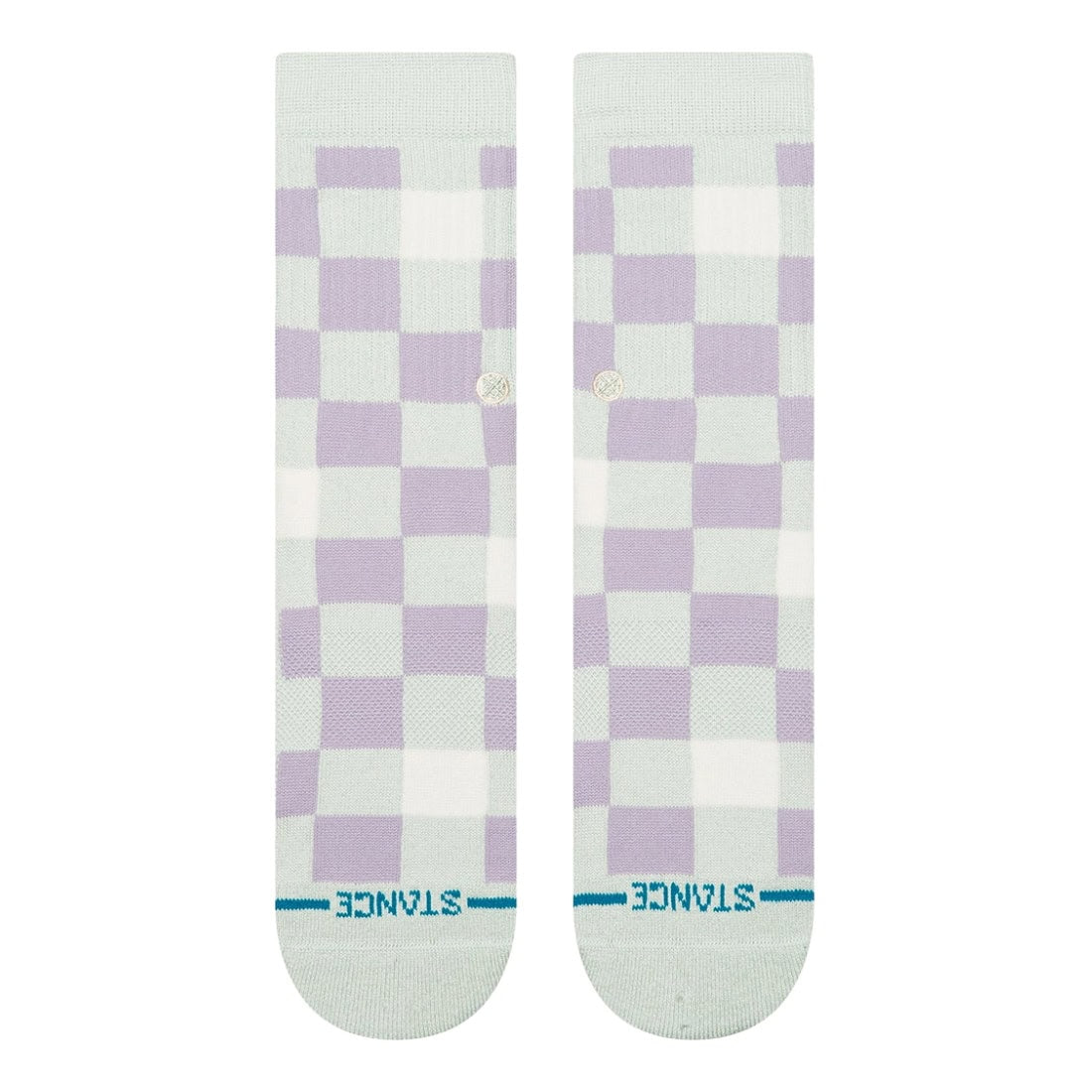 Stance Kids Chef Check Crew Socks - Lilac - Kids Crew Length Socks by Stance