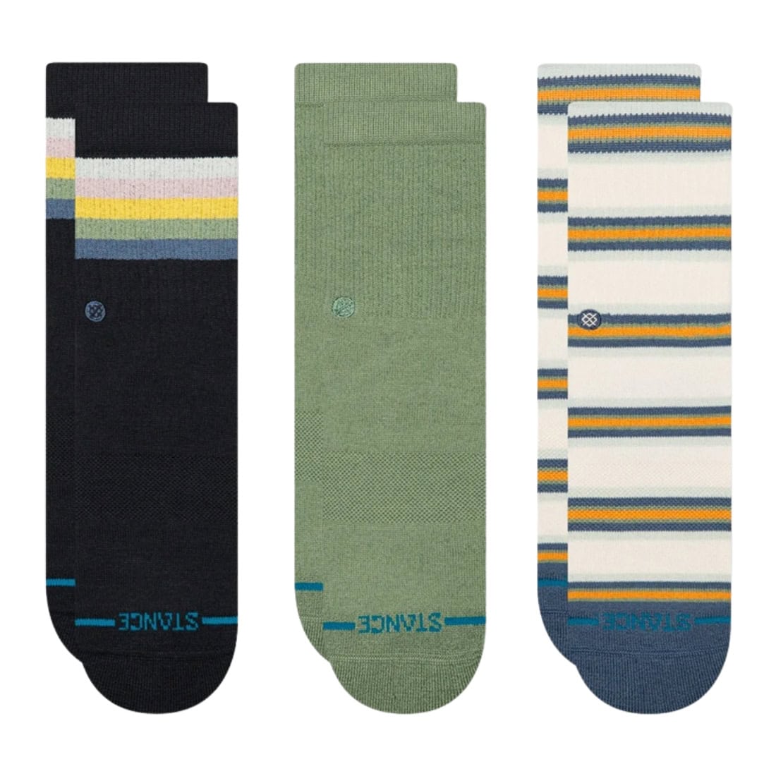Stance Kids Maliboo 3 Pack Crew Socks - Multi - Kids Crew Length Socks by Stance