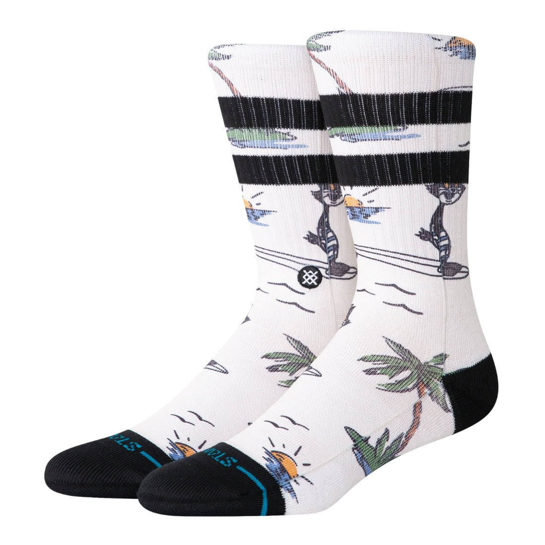 Stance Kool Katz Surf Crew Socks - Canvas - Unisex Crew Length Socks by Stance