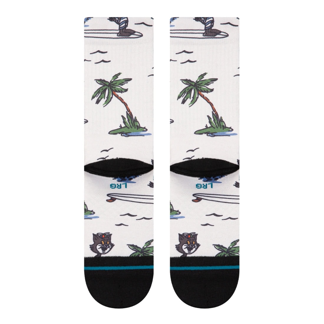 Stance Kool Katz Surf Crew Socks - Canvas - Unisex Crew Length Socks by Stance