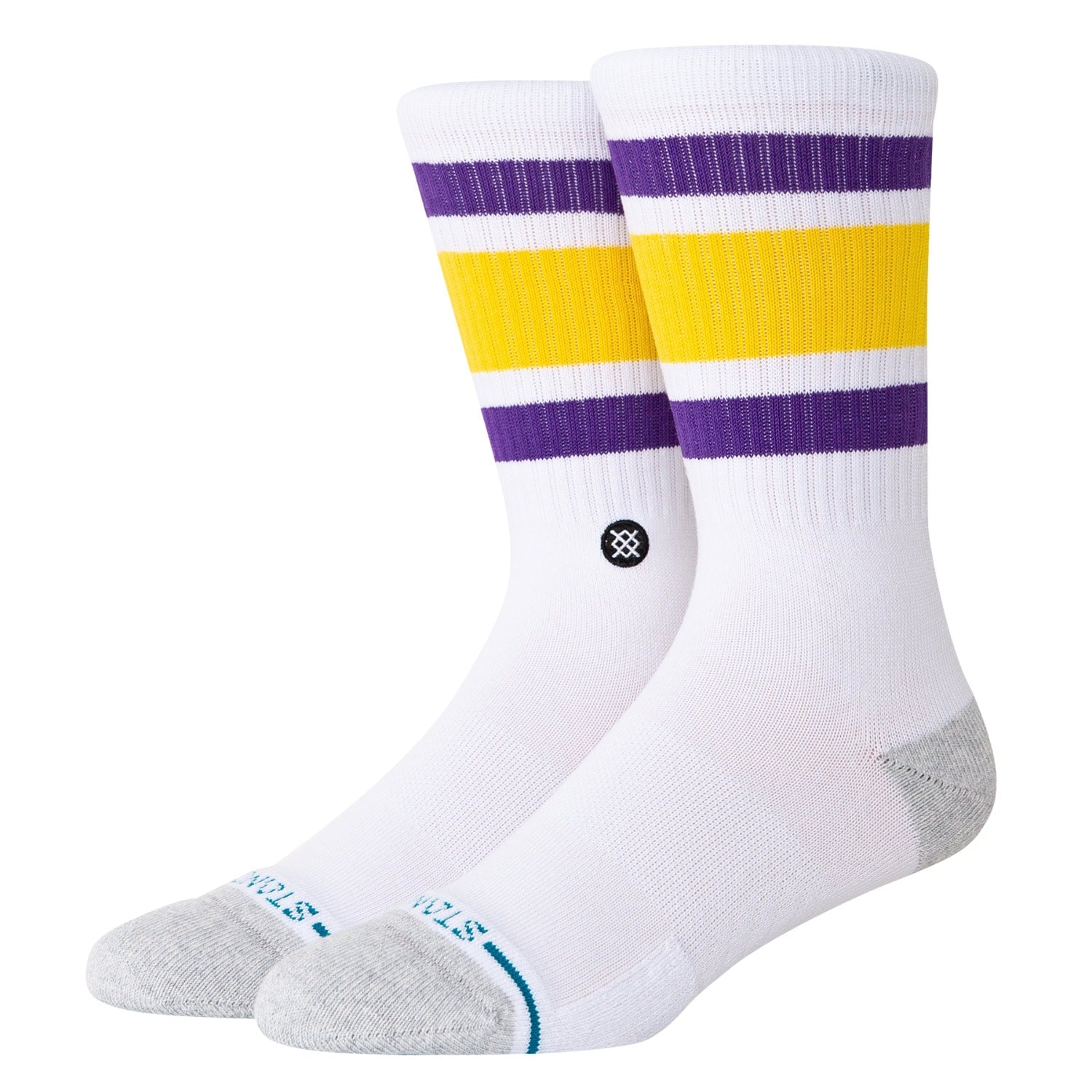 Stance LA Lakers Tube LAL Socks - White - Mens Crew Length Socks by Stance