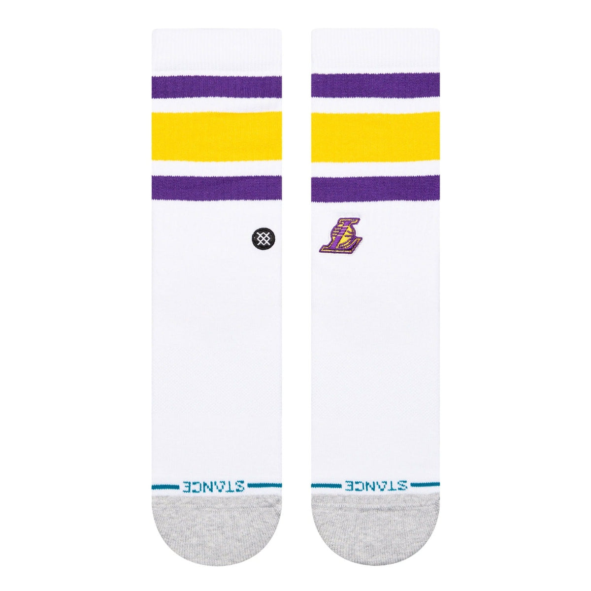 Stance LA Lakers Tube LAL Socks - White - Mens Crew Length Socks by Stance