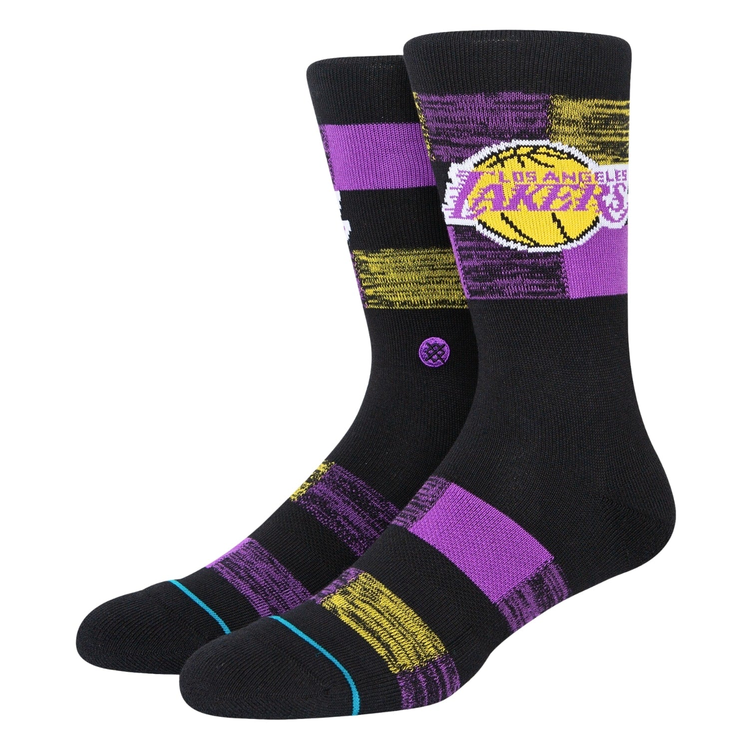 Stance Lakers Cryptic Socks - Black - Mens Crew Length Socks by Stance L (UK8-12.5)