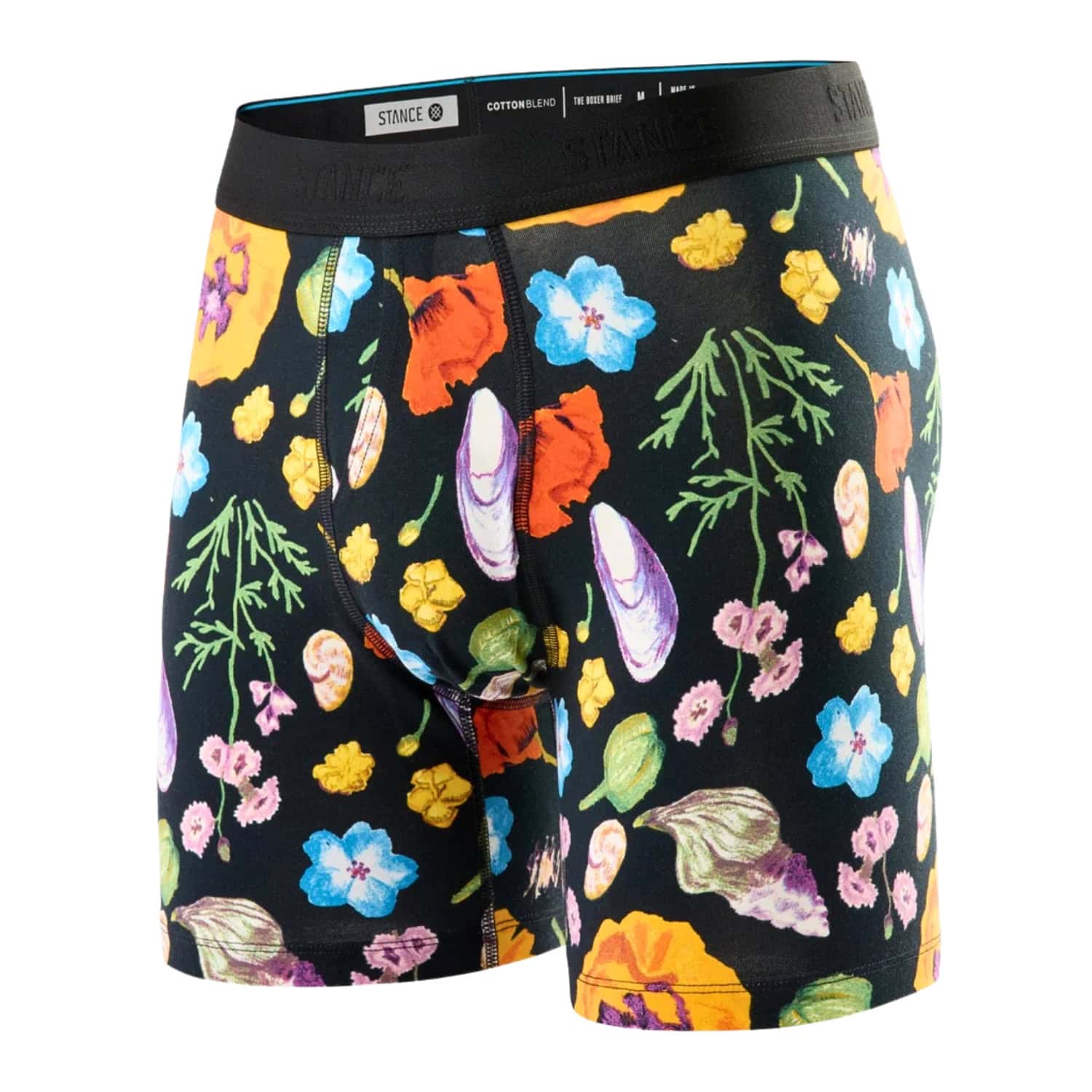 Stance Lucias Floral Cotton Blend Boxer Brief - Black - Mens Boxer Briefs Underwear by Stance