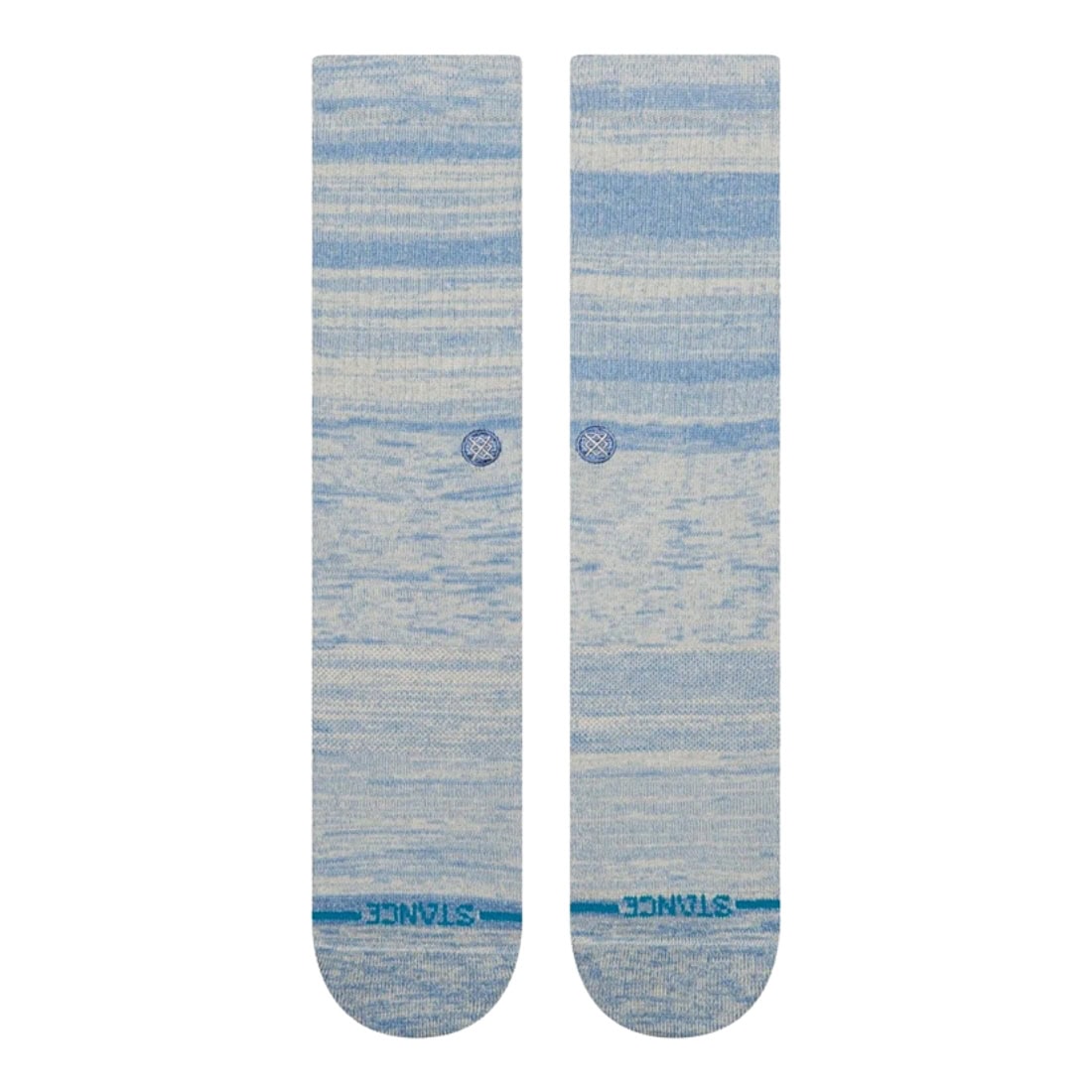 Stance Marled Crew Socks - Grey/Blue - Unisex Crew Length Socks by Stance