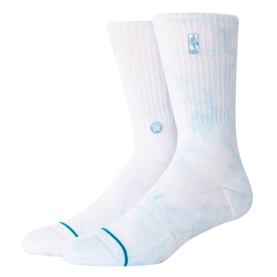 Stance NBA Logoman Dye Socks - Light Blue - Unisex Crew Length Socks by Stance