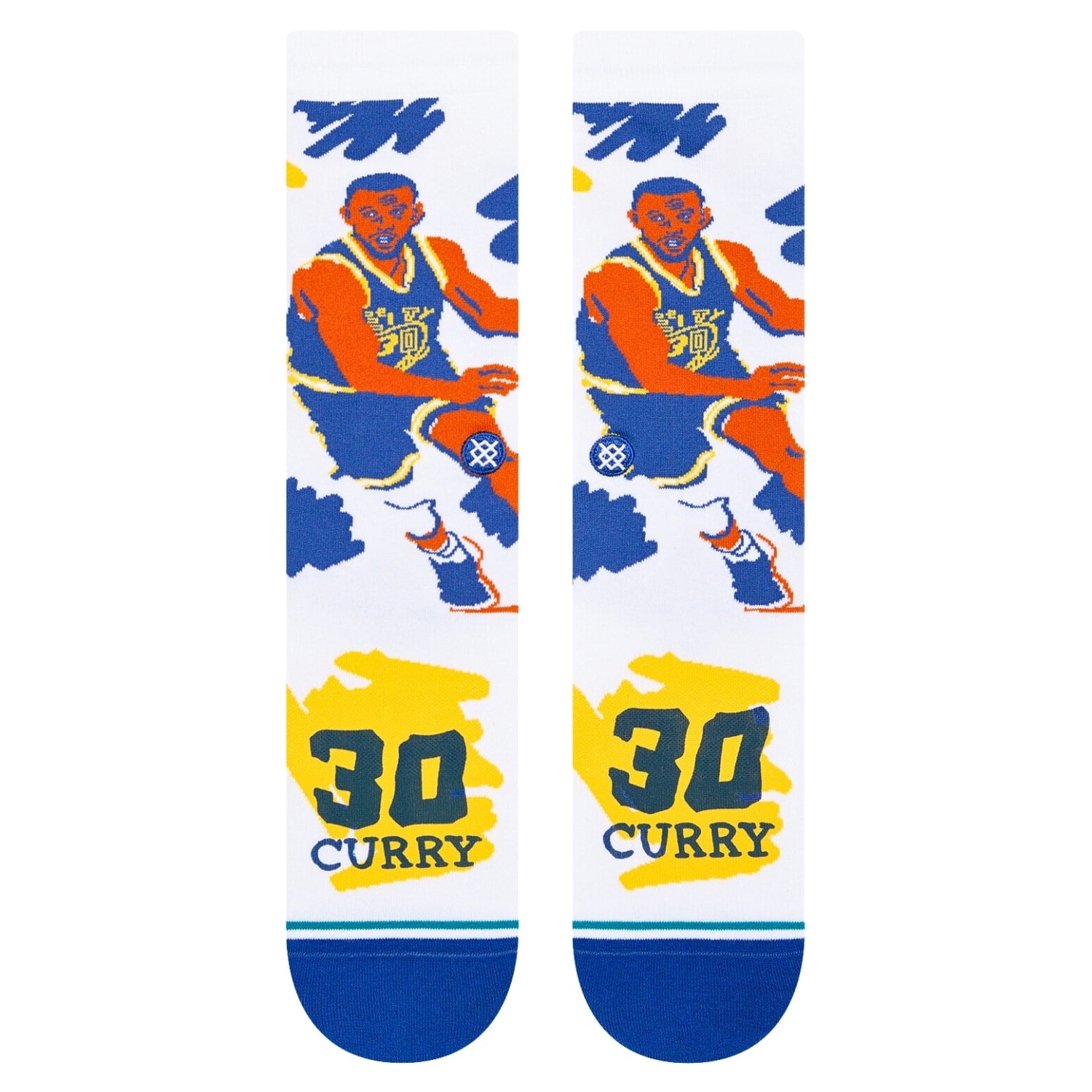Stance Paint Curry Socks - White - Mens Crew Length Socks by Stance L (UK8-12.5)