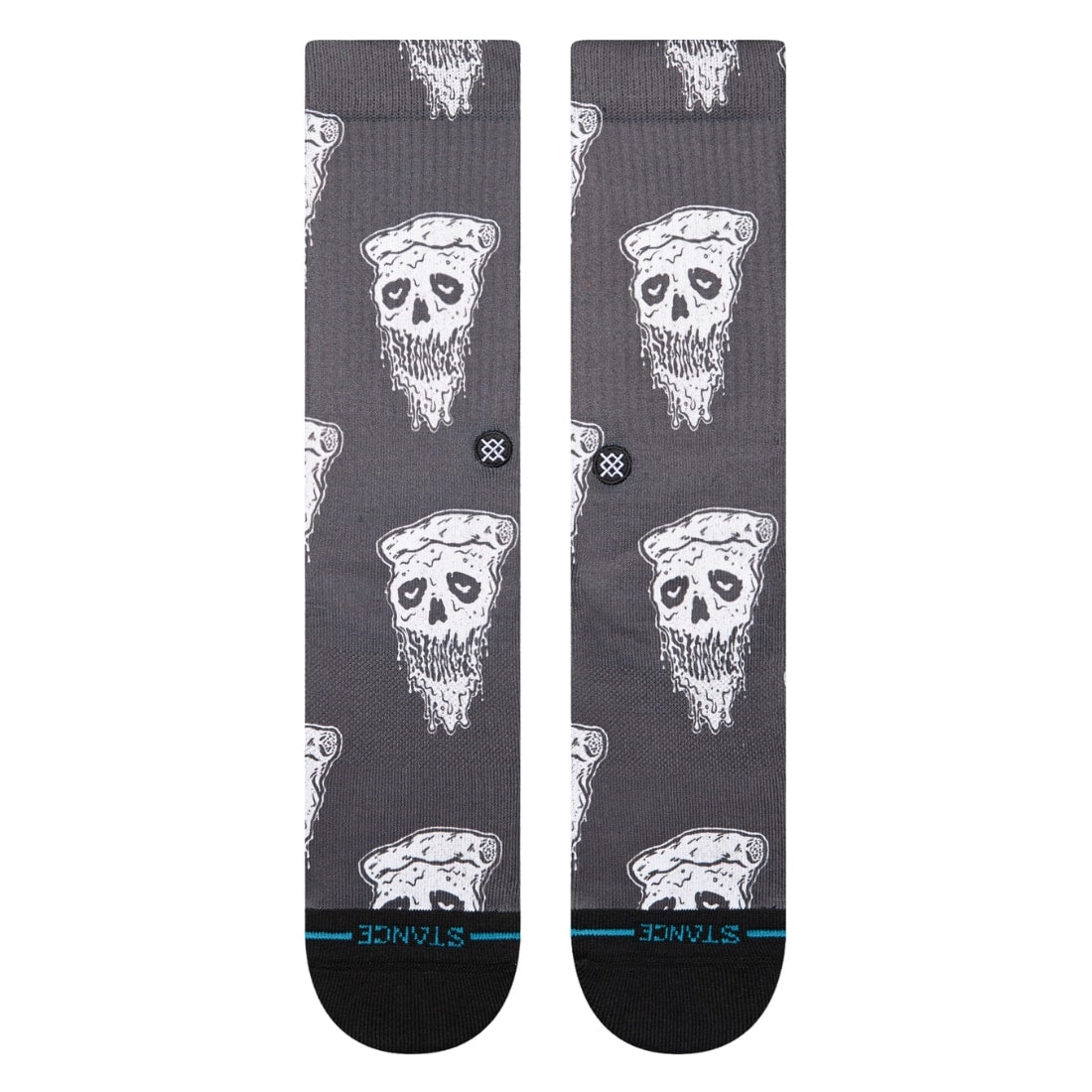 Stance Pizza Face Socks - White/Black - Unisex Crew Length Socks by Stance