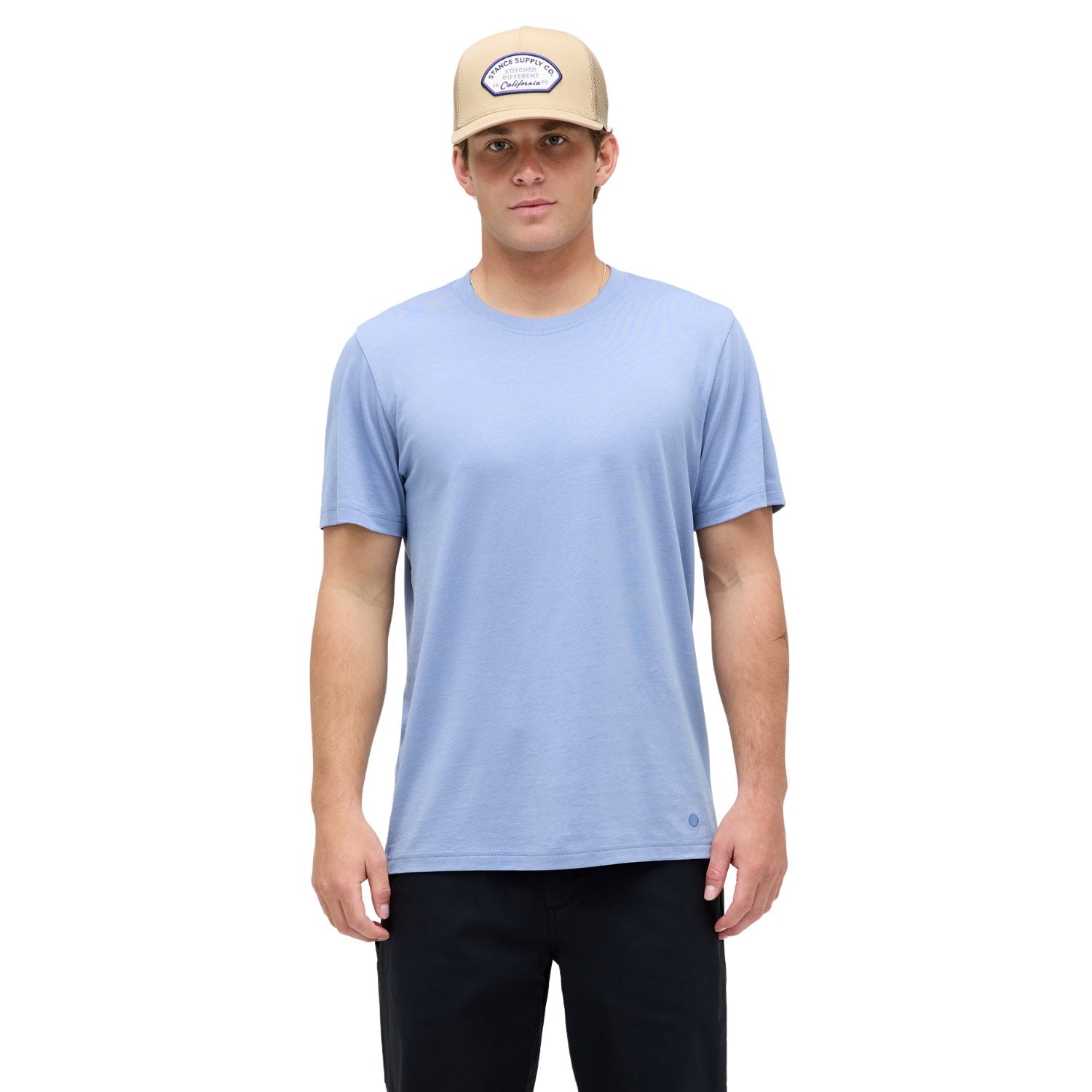 Stance Premiere T-Shirt - Stone Blue - Mens Plain T-Shirt by Stance
