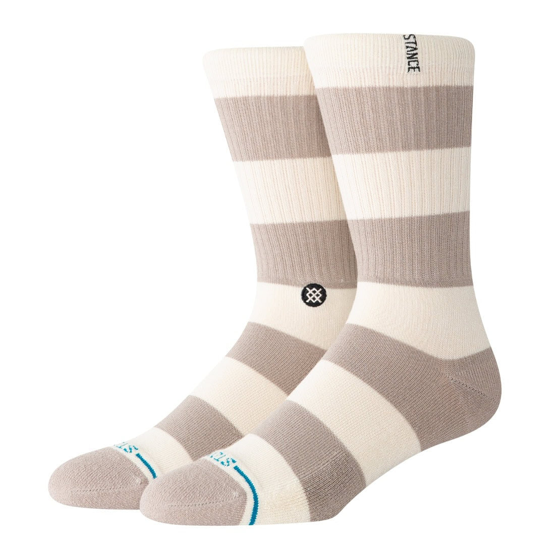 Stance Stacked Up Crew Socks - String Grey - Unisex Crew Length Socks by Stance