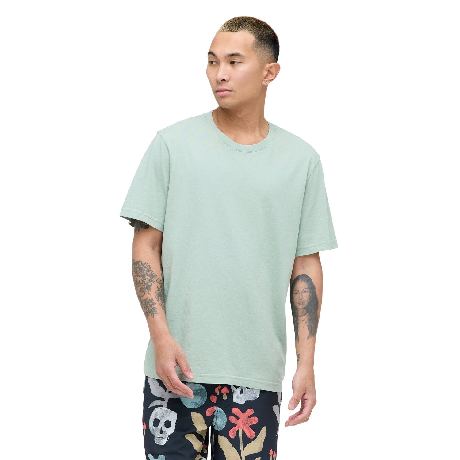 Stance Studio Organic Cotton T-Shirt - Seagreen - Mens Plain T-Shirt by Stance