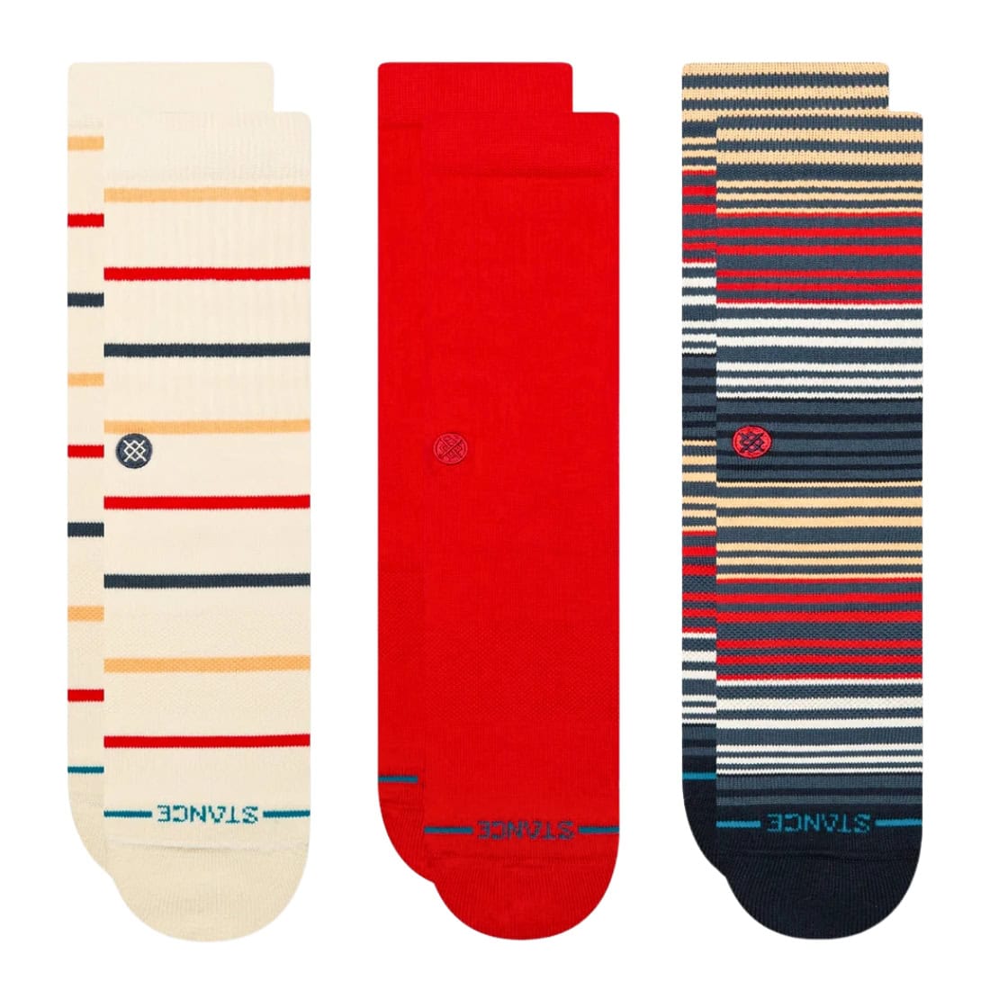 Stance The Boardwalk Socks (3 Pack) - Multi - Unisex Crew Length Socks by Stance