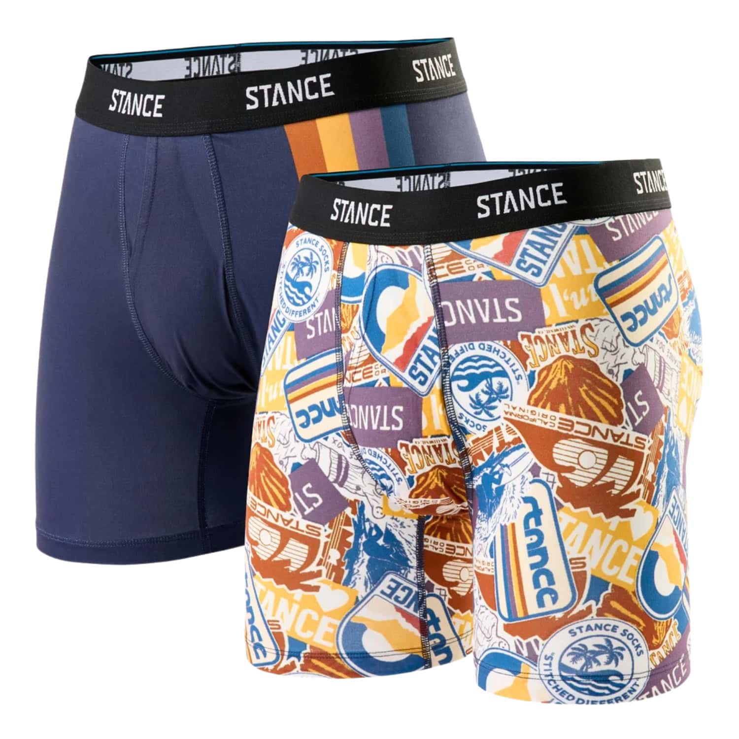 Stance West Coast Poly Blend Boxer Brief (2 Pack) - Multi - Mens Boxer Briefs Underwear by Stance