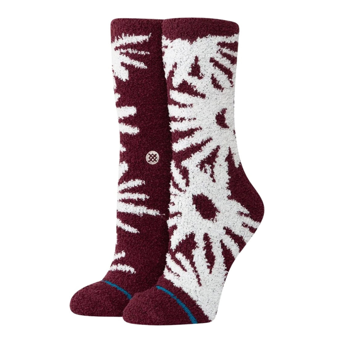 Stance Womens Daisies Cozy Crew Socks - Fig - Womens Crew Length Socks by Stance