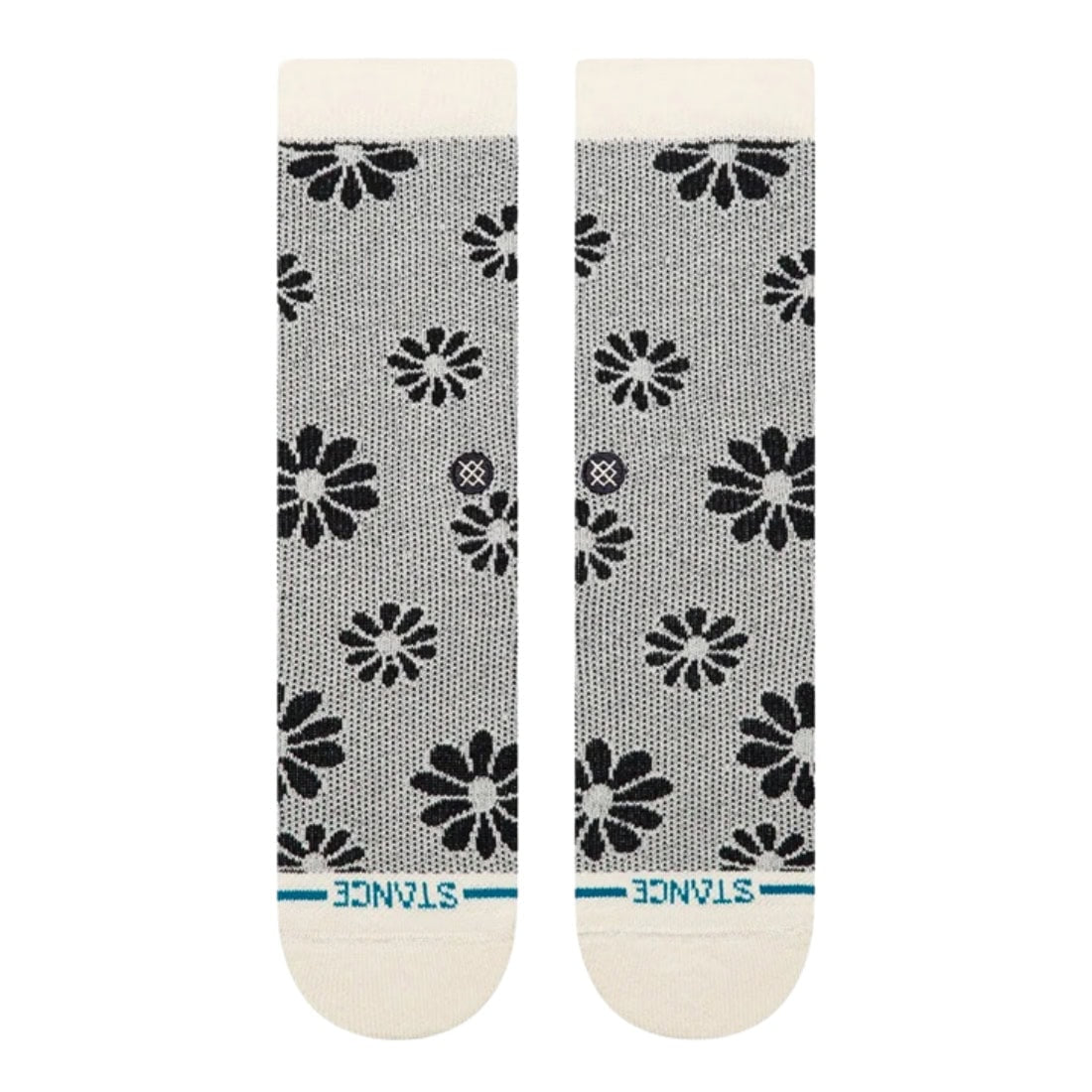 Stance Womens Floral Stitch Crew Socks - Ivory - Womens Crew Length Socks by Stance