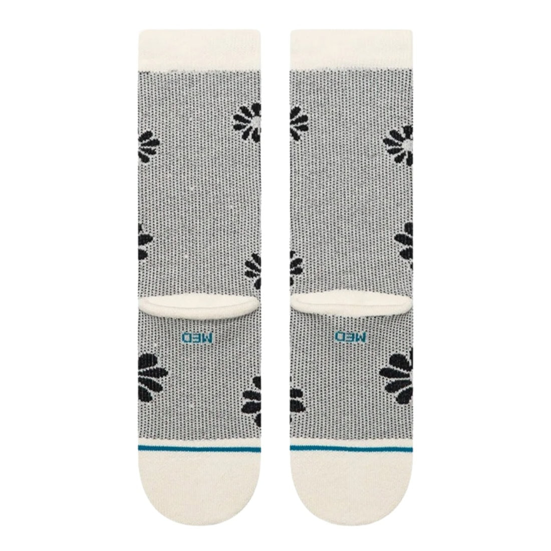Stance Womens Floral Stitch Crew Socks - Ivory - Womens Crew Length Socks by Stance
