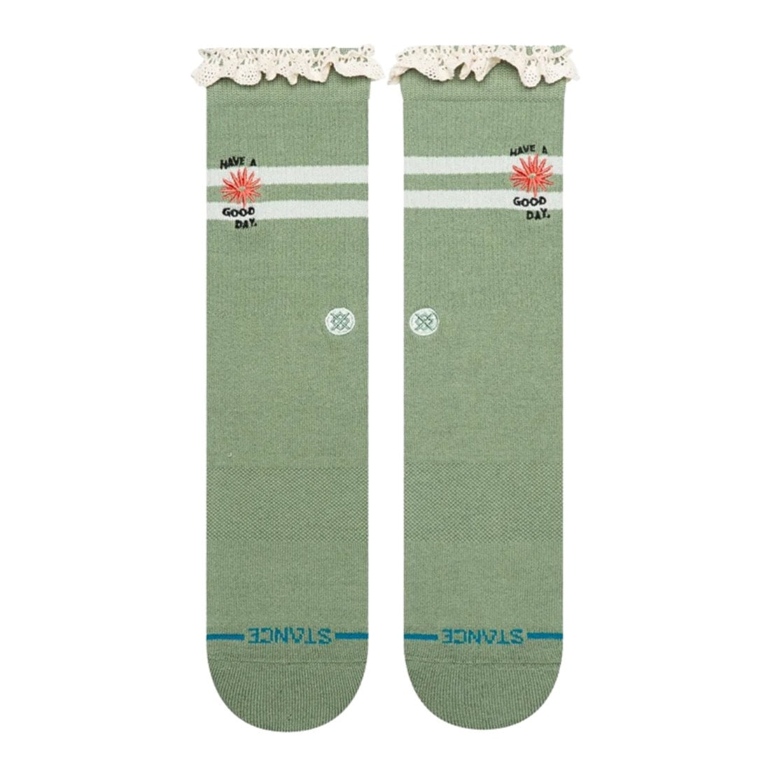 Stance Womens Have A Good Day Crew Socks - Green - Womens Crew Length Socks by Stance M (UK6-8.5)