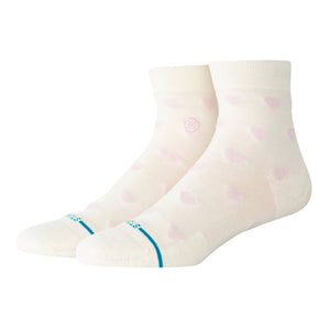 Stance Womens Hearts Lowrider Socks - Ivory - Womens Crew Length Socks by Stance