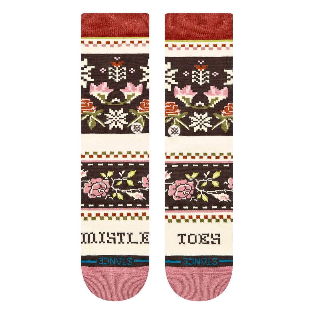 Stance Womens Mistling Toes Crew Socks - Dusty Rose - Womens Crew Length Socks by Stance