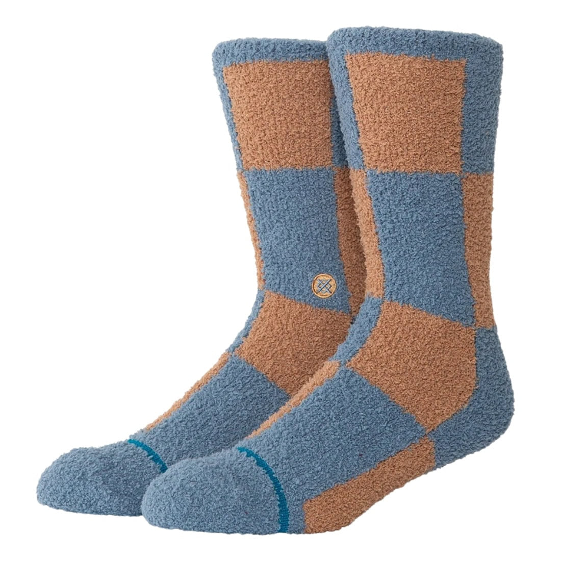 Stance Womens Patchwork Cozy Crew Socks - Sea Blue - Womens Crew Length Socks by Stance