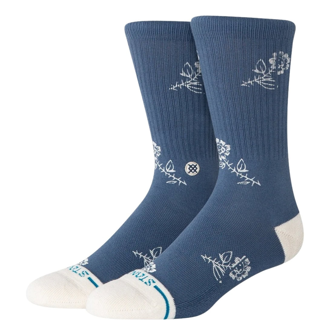 Stance Womens Petite Bloom Crew Socks - Sea Blue - Womens Crew Length Socks by Stance M (UK6-8.5)