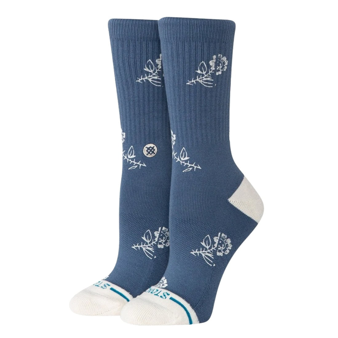 Stance Womens Petite Bloom Crew Socks - Sea Blue - Womens Crew Length Socks by Stance M (UK6-8.5)