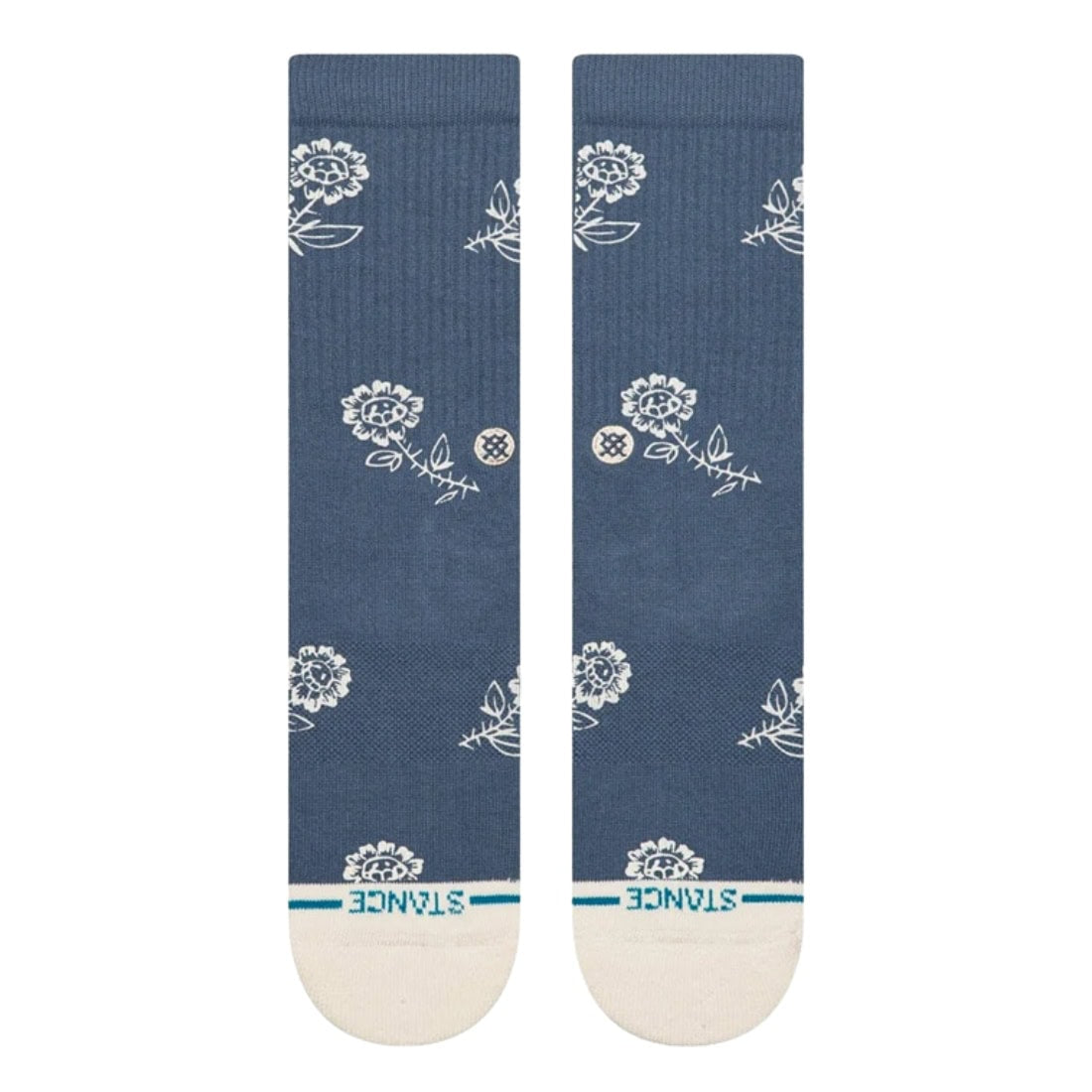Stance Womens Petite Bloom Crew Socks - Sea Blue - Womens Crew Length Socks by Stance M (UK6-8.5)
