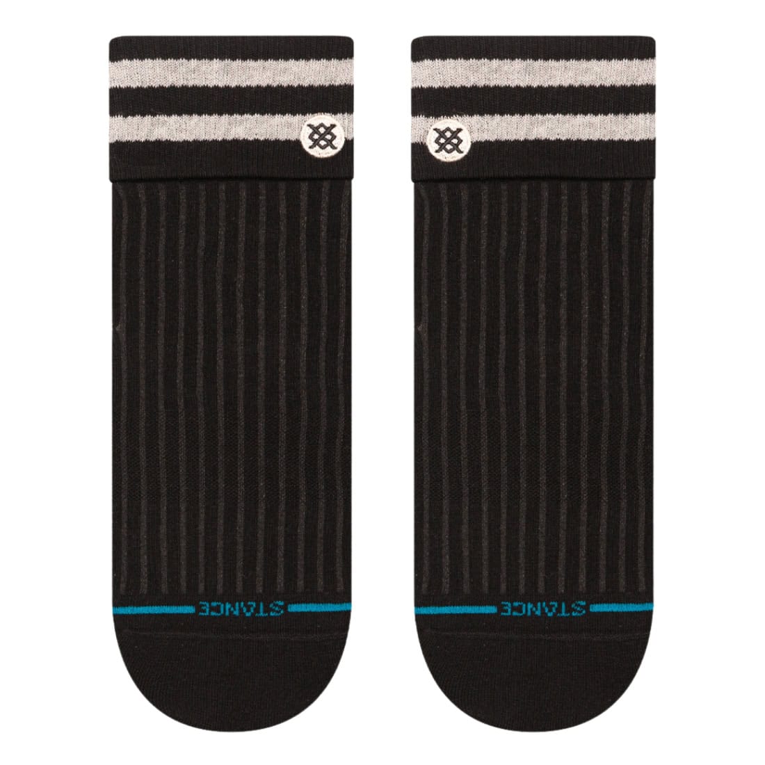 Stance Womens Roll Cuff Quarter Socks - Black - Womens Crew Length Socks by Stance