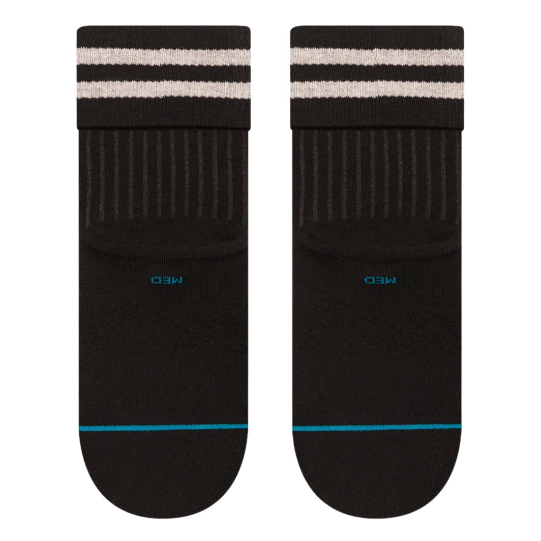 Stance Womens Roll Cuff Quarter Socks - Black - Womens Crew Length Socks by Stance