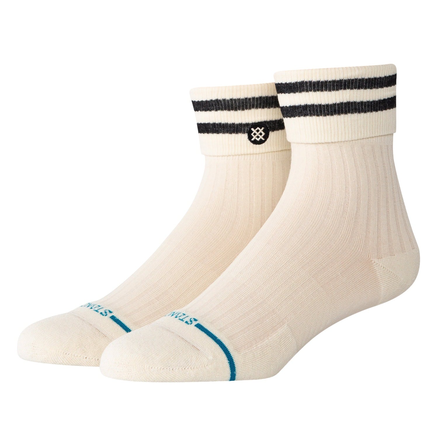 Stance Womens Roll Cuff Quarter Socks - Canvas - Womens Crew Length Socks by Stance