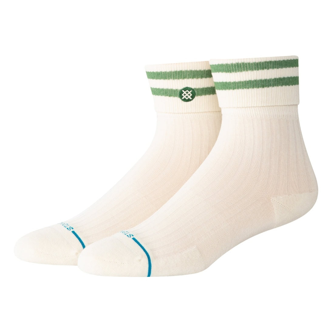 Stance Womens Roll Cuff Quarter Socks - Green - Womens Crew Length Socks by Stance