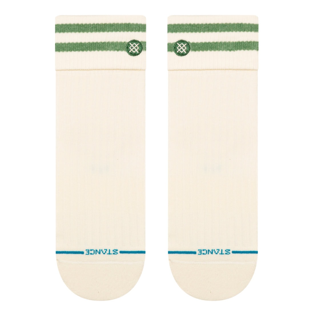 Stance Womens Roll Cuff Quarter Socks - Green - Womens Crew Length Socks by Stance