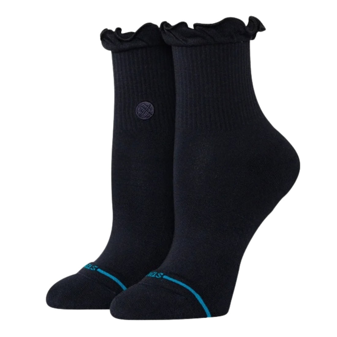 Stance Womens Ruffle Icon Quarter Socks - Black - Womens Crew Length Socks by Stance