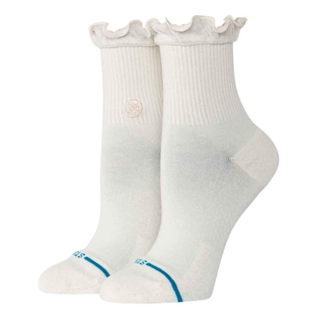 Stance Womens Ruffle Icon Quarter Socks - Ivory - Womens Crew Length Socks by Stance