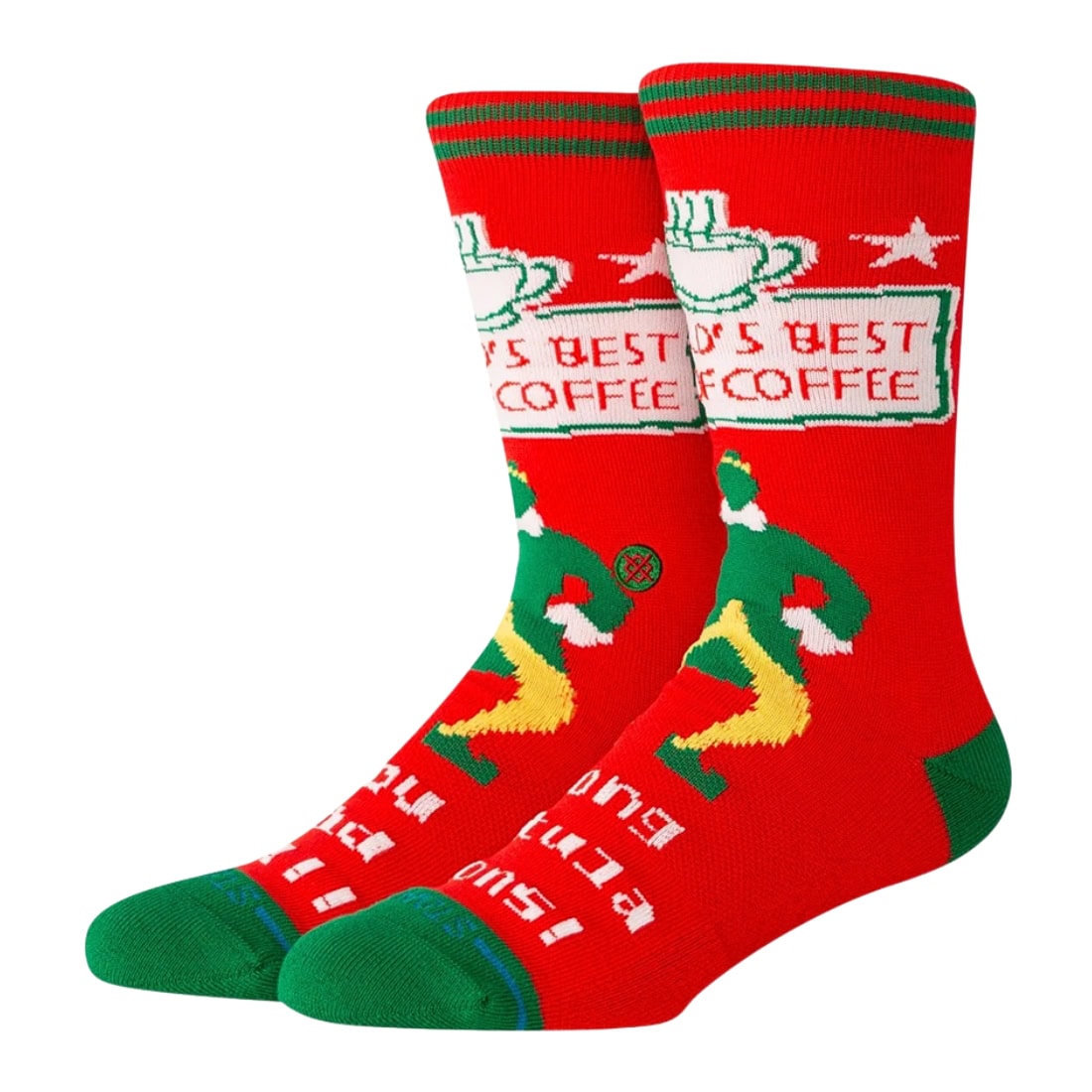 Stance x Elf Worlds Best Crew Sock - Red - Unisex Crew Length Socks by Stance